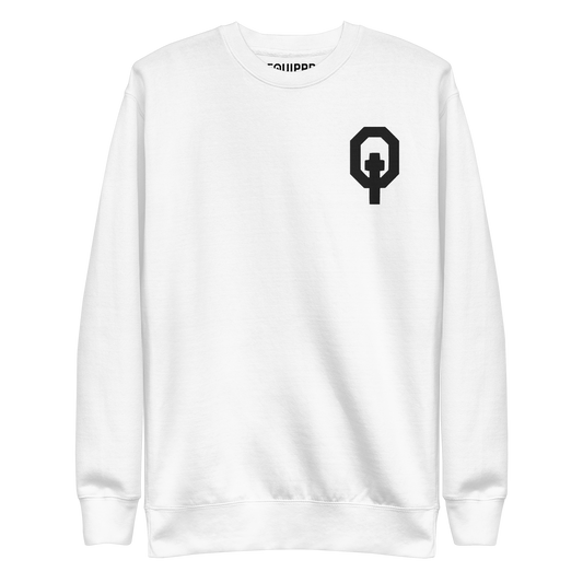 Equippd Logo White Crew Sweatshirt - Clarity Collection